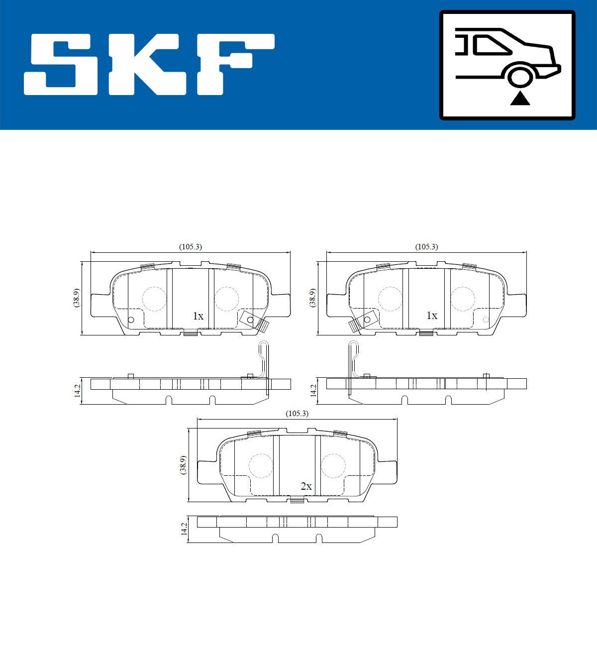 Set placute frana,frana disc VKBP 90204 A SKF